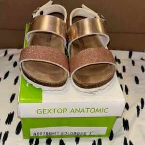 Kids Sandals - Glittering Gold and Rose
